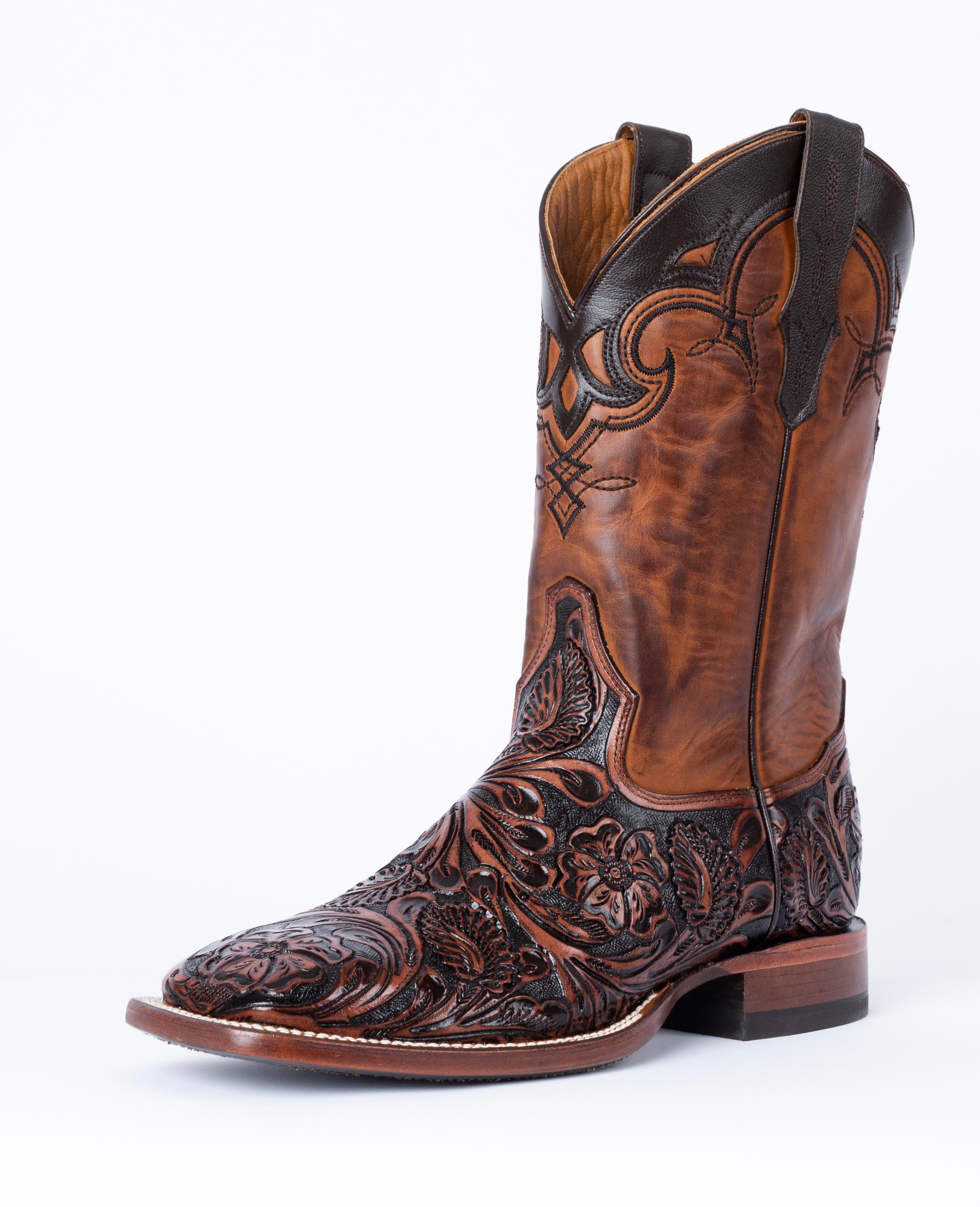 mens tooled leather boots
