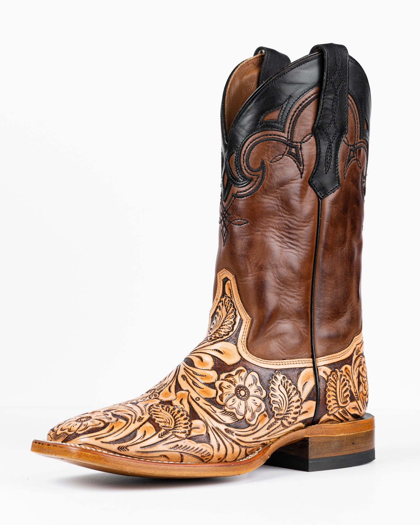 Floral Hand-Tooled Boots