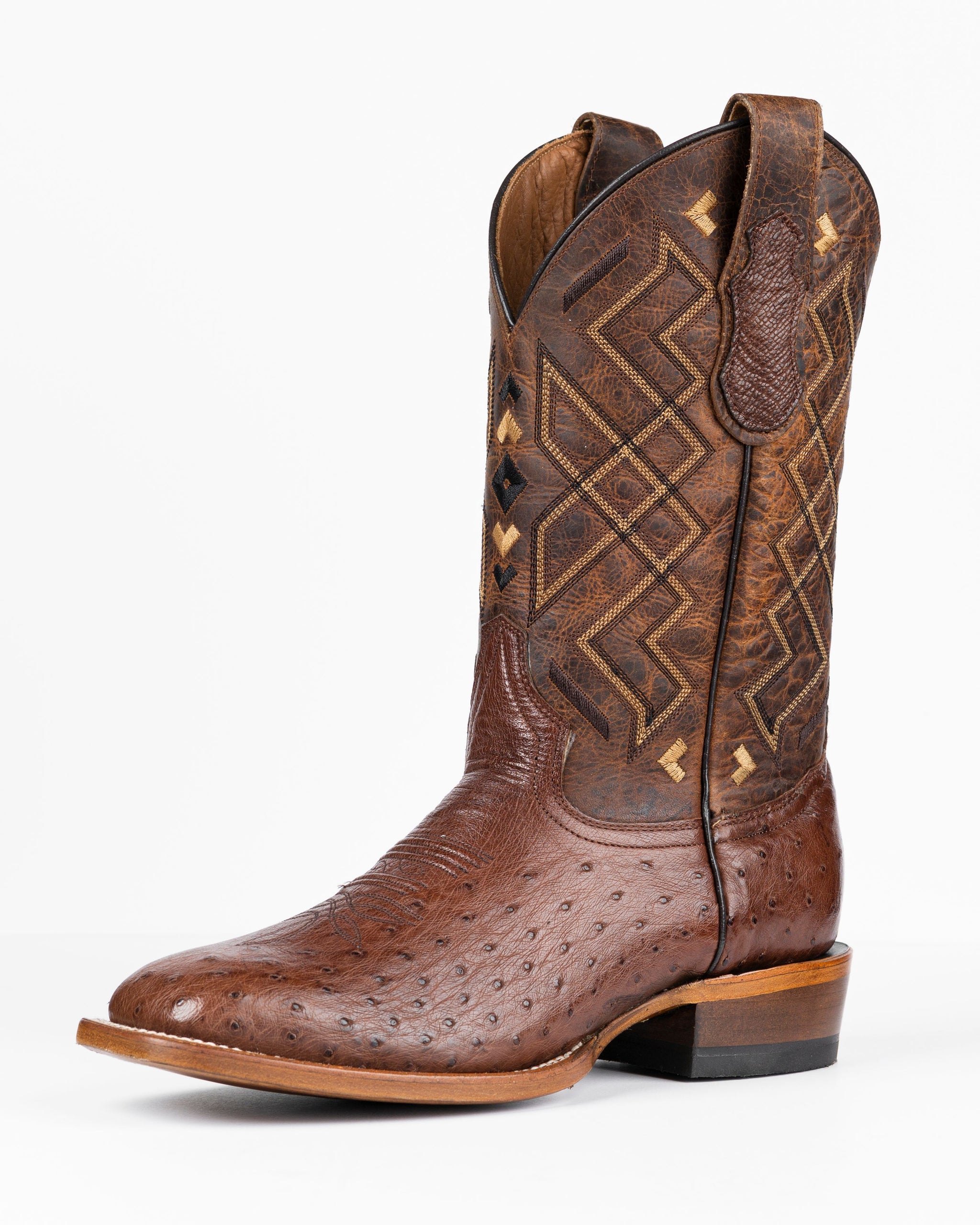Smooth Ostrich Buttercup Wingtip Cowboy Boots main image 1